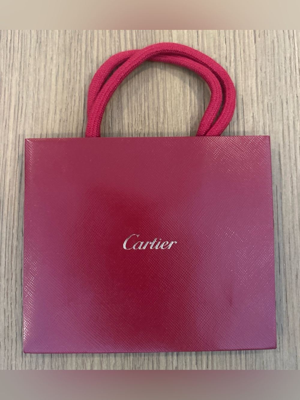 Cartier Shopping Bag  Small                                 4.75”H x 5.5”W x 2”W
